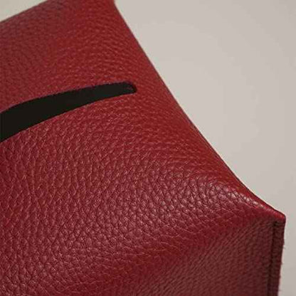 OLETHA Square Tissue Box Cover - Christmas Decorations Indoor Desk Decor for Room, Home & Office - Tissues Cube Boxes Holder - Red