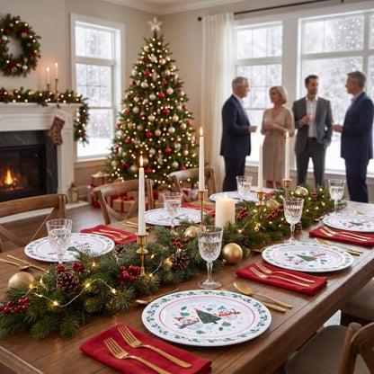 Snowman Melamine Plates Set - 6 Pieces, 10-Inch, Two Snowmen Variation