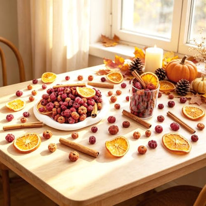 Mini Dried Pumpkin Pods Set with Orange Slices & Cinnamon Sticks Fall Decor