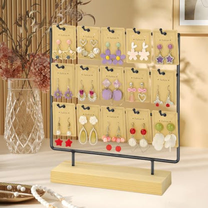 Jewelry Display Stand with 3 Tiers and 15 Hooks - Black