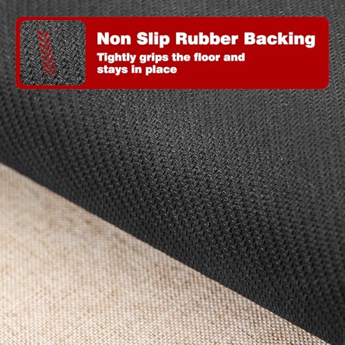 Christmas Kitchen Mats Set of 2 - 17x29" & 17x47" Burlap Backed Non-Slip Rugs