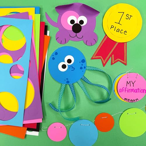3 Pack Multicolor Paper Circle Cutouts - 0.5 to 4 Inch Craft Shapes for Classroom & Art Projects