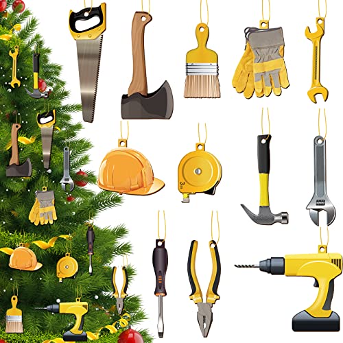 60Pcs Construction Tool Christmas Ornaments Set for Holiday Decor
