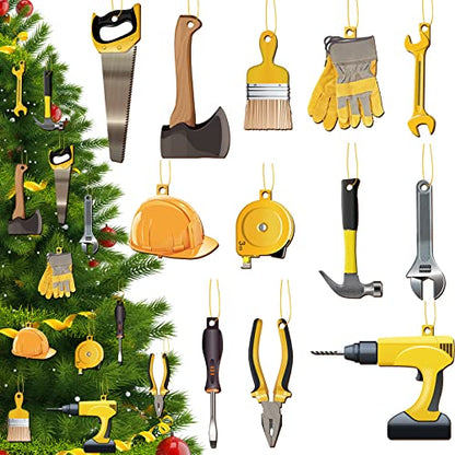 60Pcs Construction Tool Christmas Ornaments Set for Holiday Decor