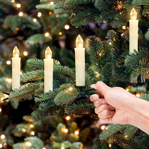 4 Inch Ivory Flameless LED Taper Candles Set with Remote Timer - Perfect Holiday Decor