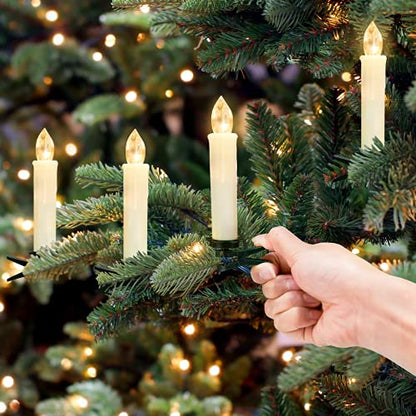 4 Inch Ivory Flameless LED Taper Candles Set with Remote Timer - Perfect Holiday Decor