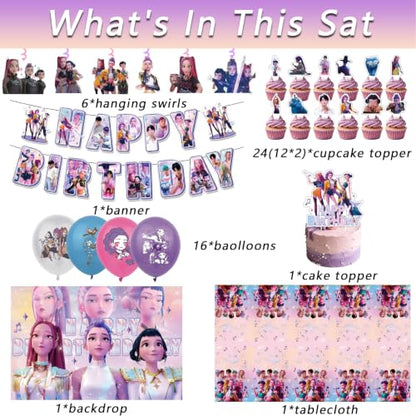 Anime Themed Birthday Party Decorations Set with Banners Balloons Backdrop