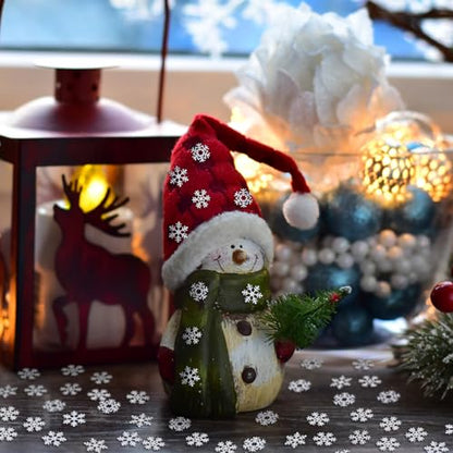 600 Pcs Mini White Snowflakes Christmas Craft Decorations - Variation of 600