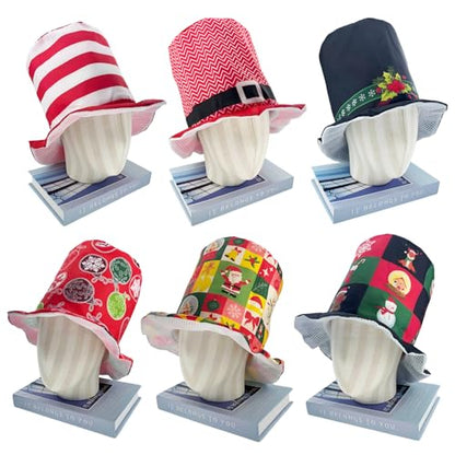 12 Assorted Funny Christmas Party Top Hats - Novelty Costume Hats for Adults & Teens