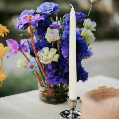 White Beeswax Taper Candles 8 Inch - 20 Pack Holiday & Home Decor