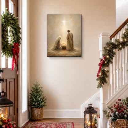 Christmas Wall Art Decor Nativity Canvas Holiday Home Accent