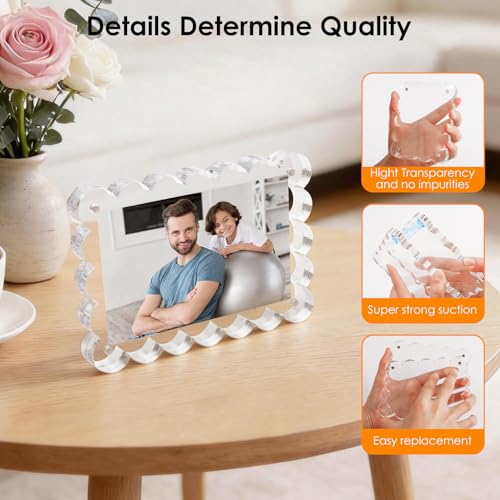 3 Pack 4x6 Acrylic Magnetic Double-Sided Picture Frames - Tabletop Display