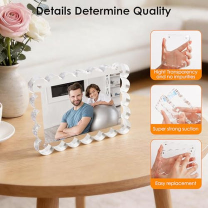 3 Pack 4x6 Acrylic Magnetic Double-Sided Picture Frames - Tabletop Display