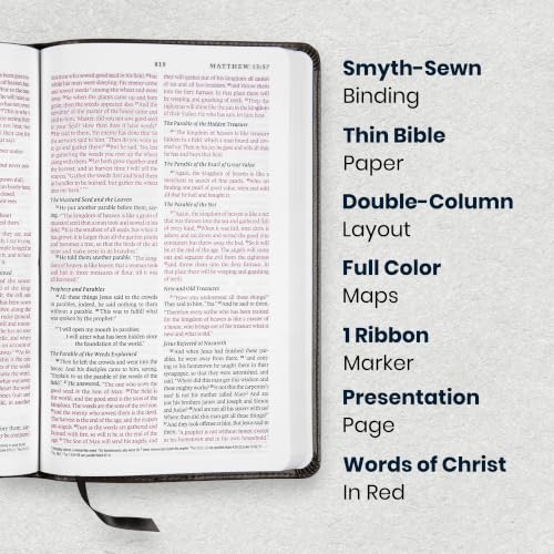Personalized Small Print ESV Bible with Black Faux Leather Cover - Crown of Thorns Black Variation