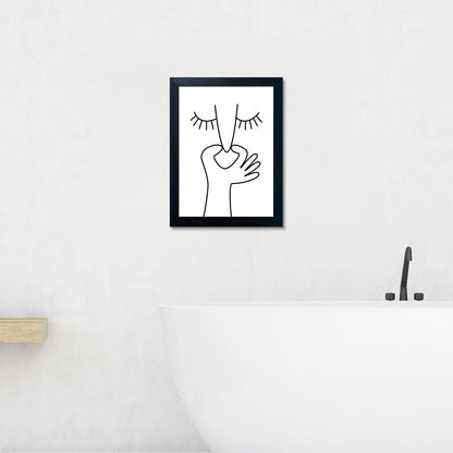 Regine Switzerland Funny Bathroom Wall Art - Black and White Canvas Print for Washroom Decor