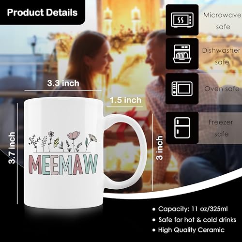 White Coffee Mug 11oz - Funny Meemaw Gifts, Birthday & Christmas Present - I-White Mug