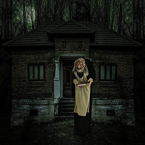 Haunted Hill Farm Lifesize Animatronic Scary Possessed Woman with Motion Activated Lights and Sound, Battery-Operated Indoor or Covered Outdoor Halloween Decoration