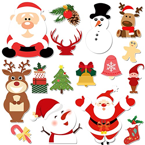 16Pcs Christmas Car Magnets Set - Reindeer, Santa, Snowman & Holiday Decorations