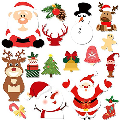16Pcs Christmas Car Magnets Set - Reindeer, Santa, Snowman & Holiday Decorations
