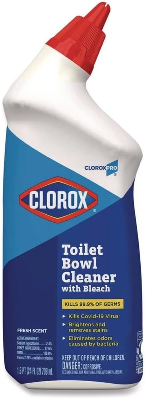 Clorox Toilet Bowl Cleaner - Fresh Scent with Bleach | 24oz Bottle for Powerful Cleaning