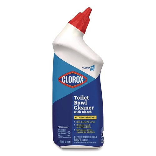 Clorox Toilet Bowl Cleaner with Bleach, Fresh Scent, 24oz Bottle