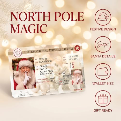 Santa Claus Lost Drivers License Christmas Tree Ornament - Holiday Novelty Decor