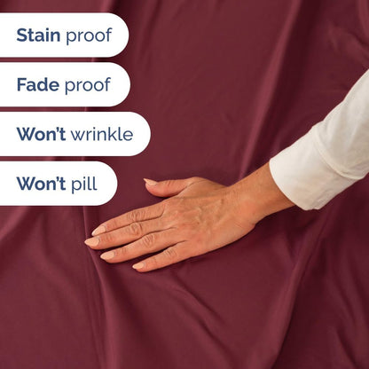 Skiennix Short Queen Size 4-Piece Sheet Set - Soft, Breathable & Cooling Bed Sheets with Deep Pockets - Hotel Luxury Bedding in Burgundy