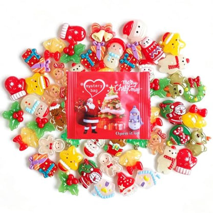 Christmas Mystery Blind Bags Set of 100 Resin Figurines - Glow-in-the-Dark Holiday Decor