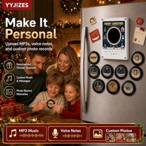 Mini Vinyl Record Storage & Music Box Decor with NFC Player - Christmas Edition - 1 Set
