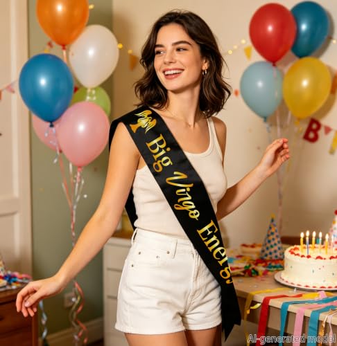 Virgo Zodiac Sash Birthday Party Accessory - Big Virgo Energy