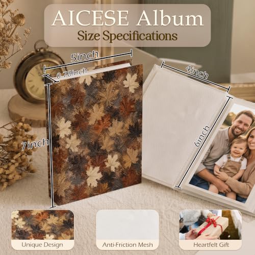 Fall Maple Leaves Hardcover Photo Album 4x6 with 18 Pockets - Leaf Variation
