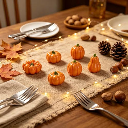 Mini Resin Pumpkins Set for Fall Decor, Thanksgiving & Autumn Arrangements