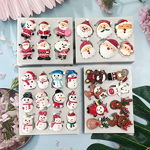 Christmas Elk & Snowman Silicone Mold for Cake Fondant Cookies Soap - Holiday Decor