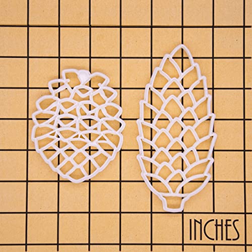 Set of 2 Pine Cone Cookie Cutters for Baking and Crafting