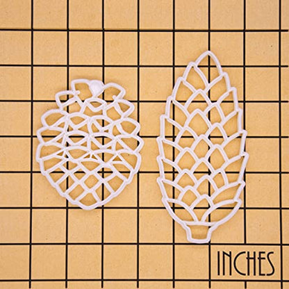 Set of 2 Pine Cone Cookie Cutters for Baking and Crafting