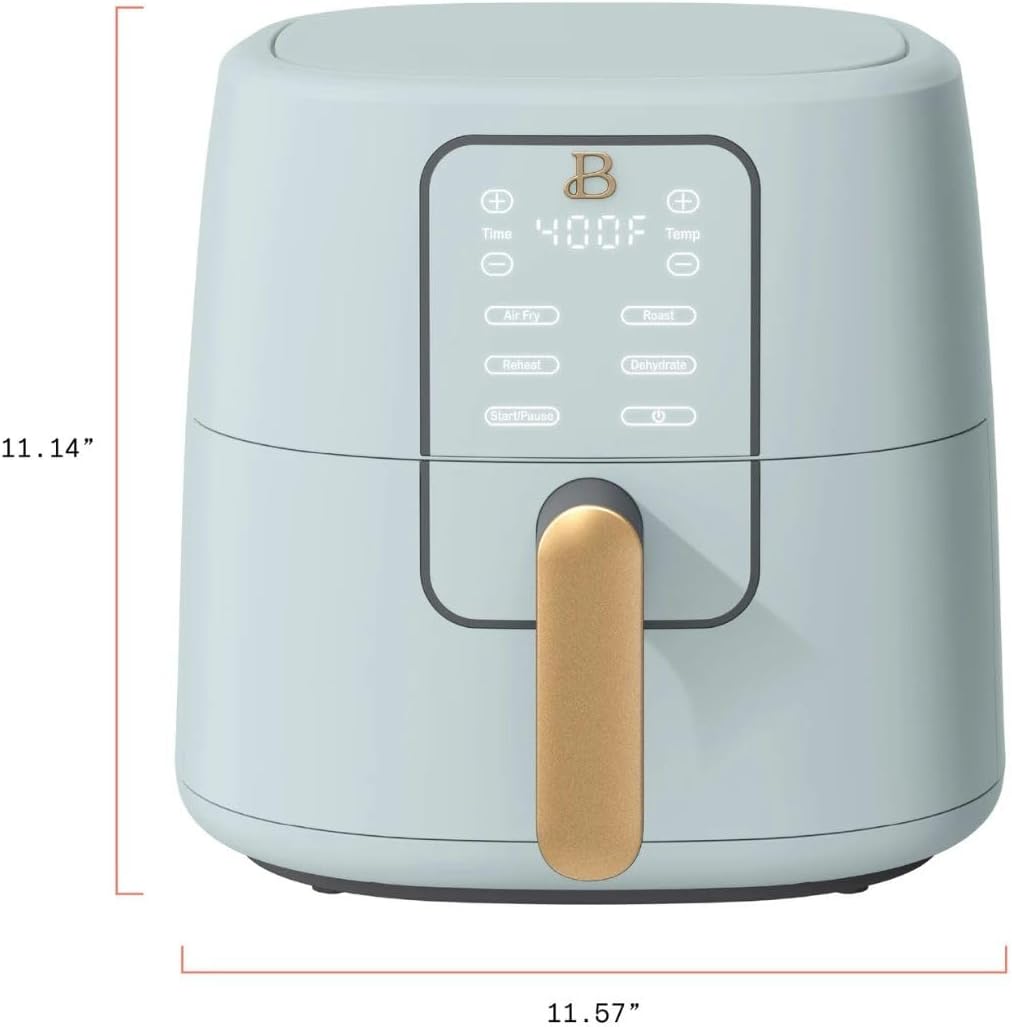 TurboCrisp 6-Quart Digital Air Fryer - Non-Stick, Dishwasher Safe, 4 Cooking Presets, 1750 Watt | Hydrangea Color