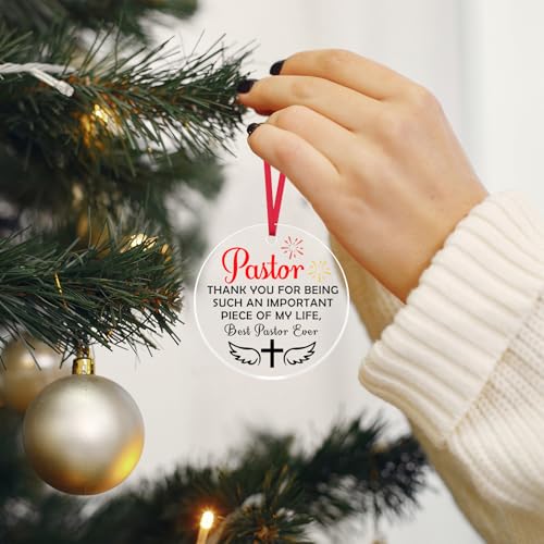 Pastor Appreciation Christmas Ornament - Thank You Religious Gift for Men Women