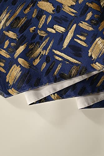 Multi-Size Glittering Colorful Jacquard Fall Table Runner 13 x 90 Inches - Blue Variation