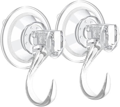 Skiennix 2 Pack Suction Cup Wreath Hanger - Strong Clear Hooks for Halloween & Christmas Decor