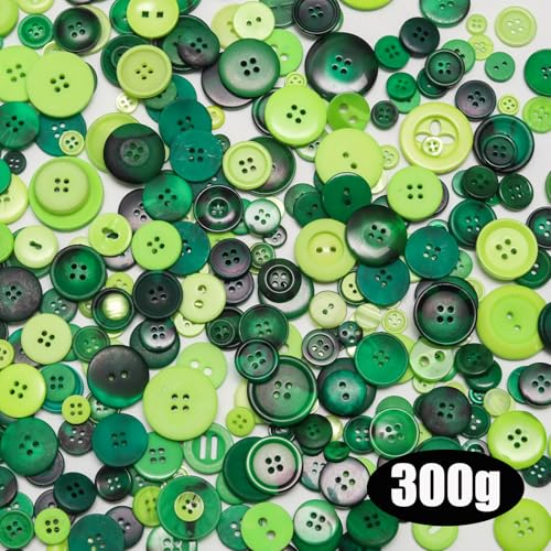 Green Resin Buttons - Assorted Round Craft Buttons 600 Pieces