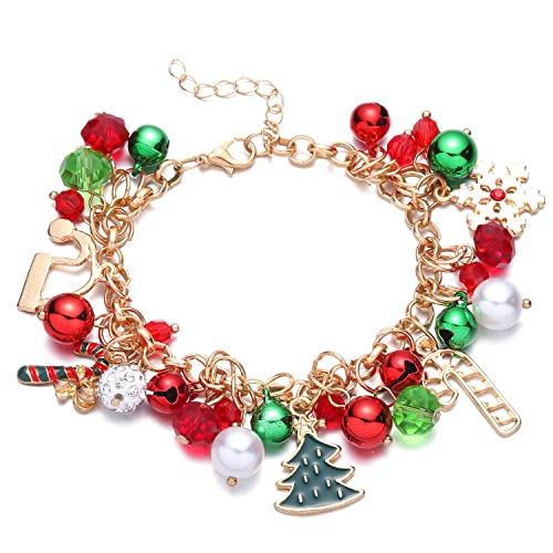 Christmas Jingle Bells Bracelet - Holiday Gift Jewelry for Women