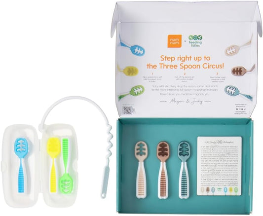 NumNum Baby Spoons Set - Silicone Pre-Spoon GOOtensils for Baby Led Weaning | 6-Pack, BPA-Free, Ages 6+ Months