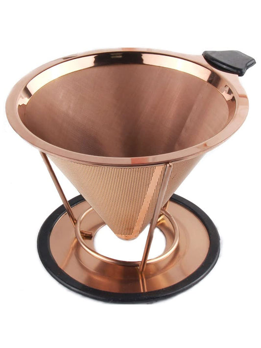 Sivaphe Reusable Coffee Filter Stainless Steel Pour Over Cone Coffee Dripper Paperless Coffee Filter with Removable Stand