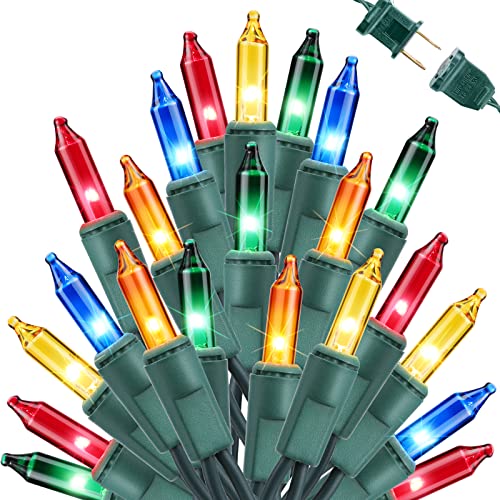 Multicolor Christmas String Lights 75ft 300 Incandescent Bulbs Connectable Indoor Outdoor