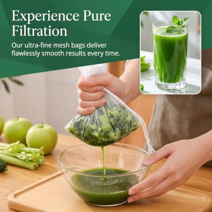 Reusable Fine Nylon Mesh Strainer Bags for Juicing Nut Milk and More - 6 Pack