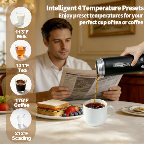 Portable Electric Kettle 304 Stainless Steel 350ml Fast Boil Travel Mug