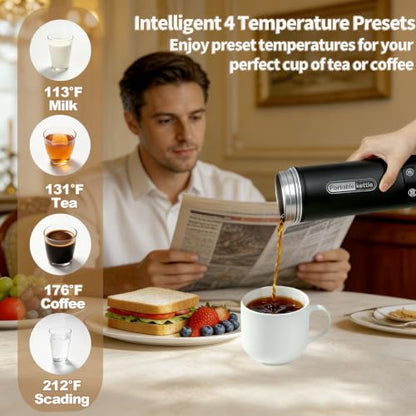 Portable Electric Kettle 304 Stainless Steel 350ml Fast Boil Travel Mug