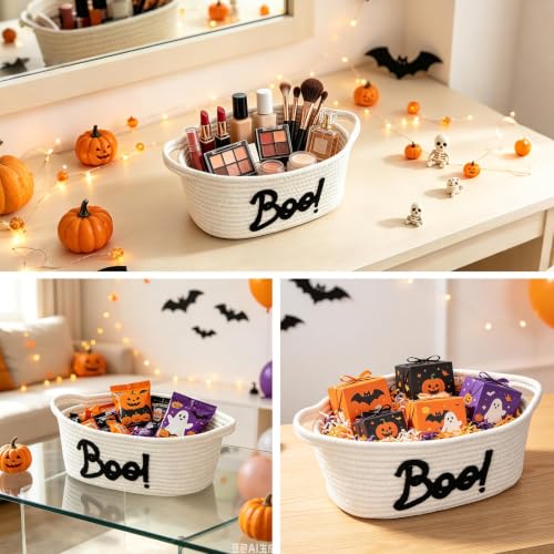 Halloween Ghost Woven Basket Set - Trick-or-Treat Candy & Gift Baskets