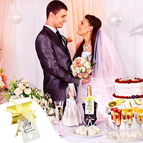 Gold Skeleton Key Bottle Opener Party Favors for Wedding Guests - 100 PCS