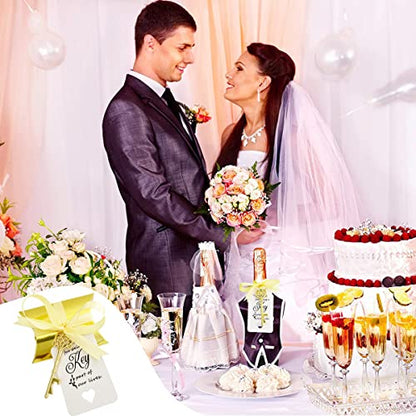 Gold Skeleton Key Bottle Opener Party Favors for Wedding Guests - 100 PCS
